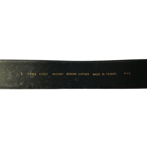 Womens Black Genuine Patent Leather Belt 5 Holes Size L B71 - Picture 2 of 5